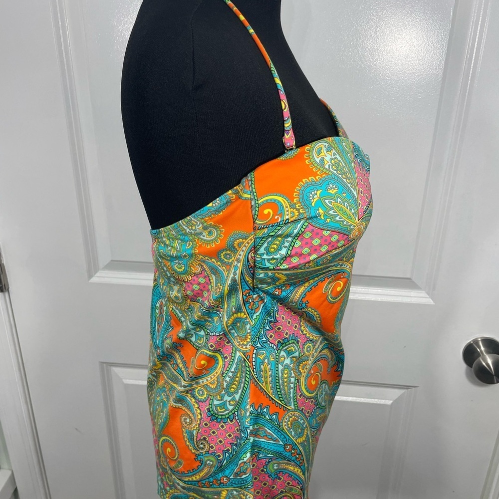 Ana Vibrant Paisley Halter Top Size 14 CB-110 - Picture 5 of 7
